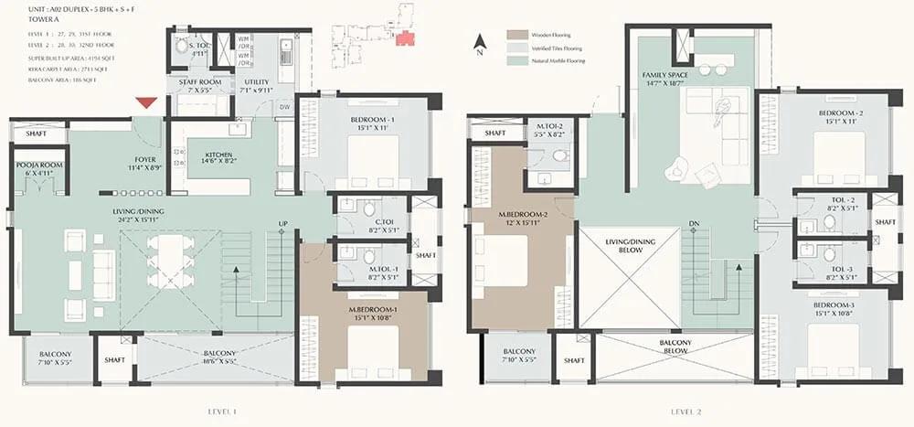 4194 5BHK+S+F Duplex - DNR Highline