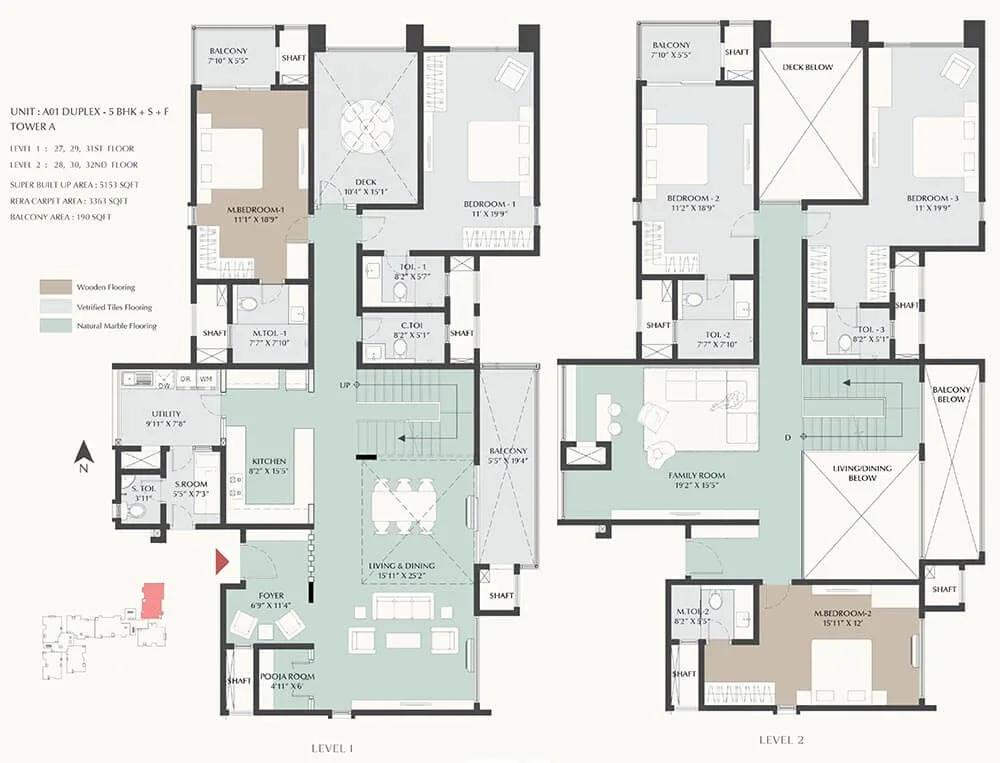5153 5BHK+S+F Duplex - DNR Highline