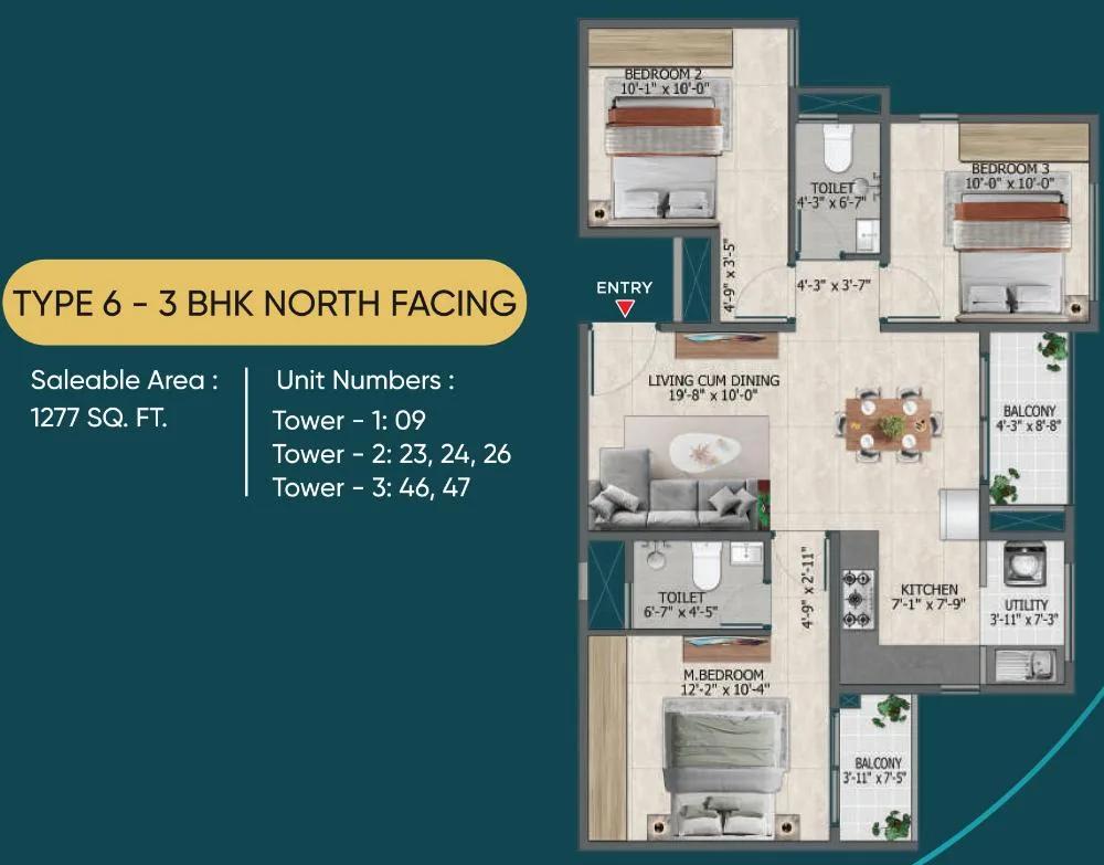 3BHK 1277 - Sowparnika Rhythm Of Rain