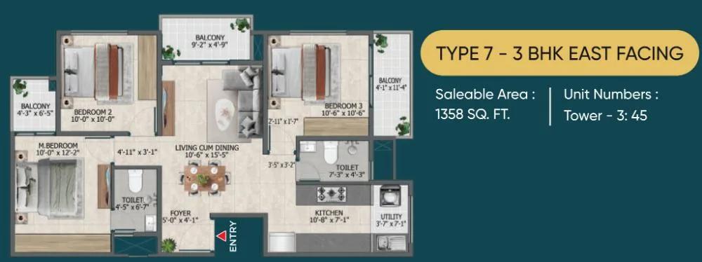 3BHK 1358 - Sowparnika Rhythm Of Rain