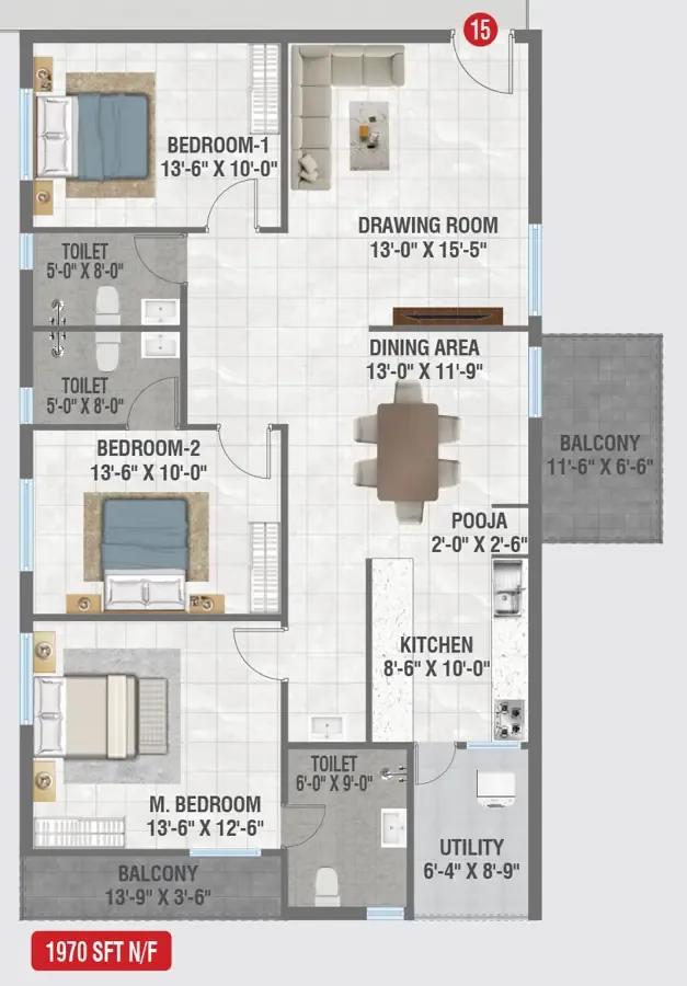 3bhk 1970 amrutha sagar kompally