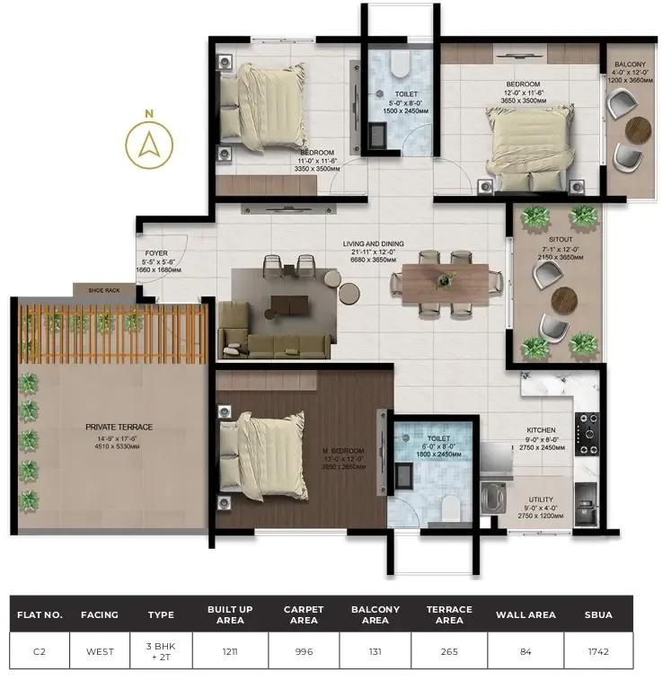 3bhk 1742 amberstone ventara sarjapur
