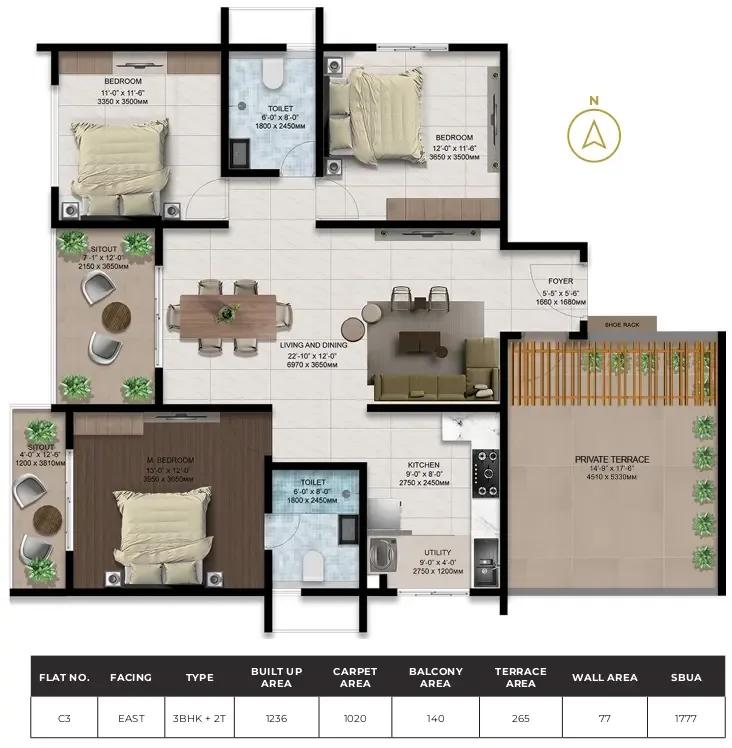 3bhk 1777 amberstone ventara sarjapur