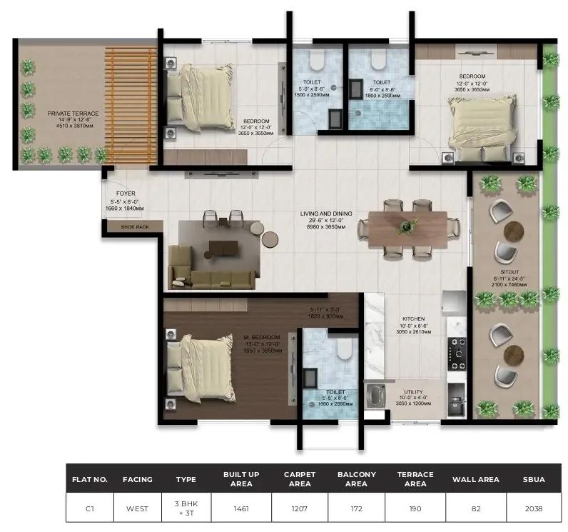 3bhk 2038 amberstone ventara sarjapur