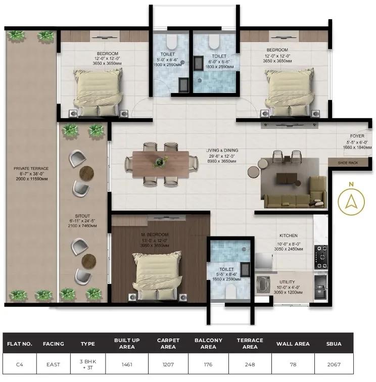3bhk 2067 amberstone ventara sarjapur