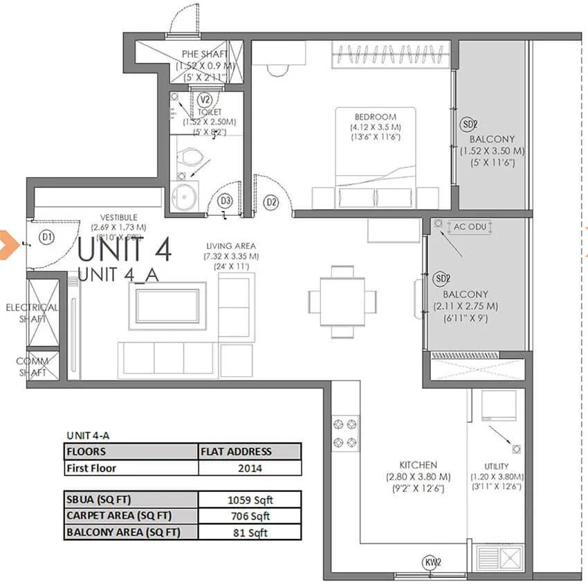 1BHK 1059 - Svamitva Soul Spring Codename HSR