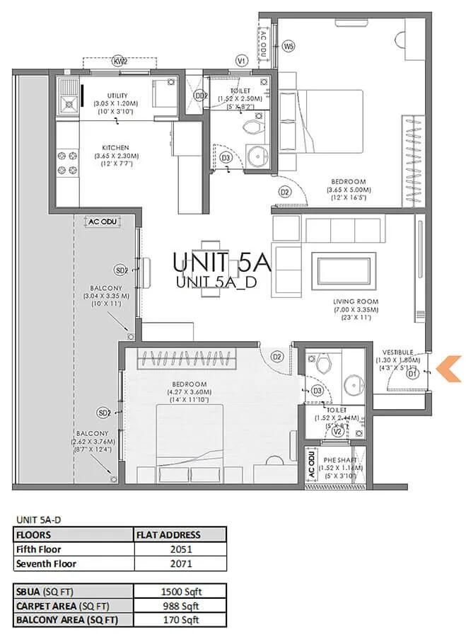 2BHK 1500 - Svamitva Soul Spring Codename HSR