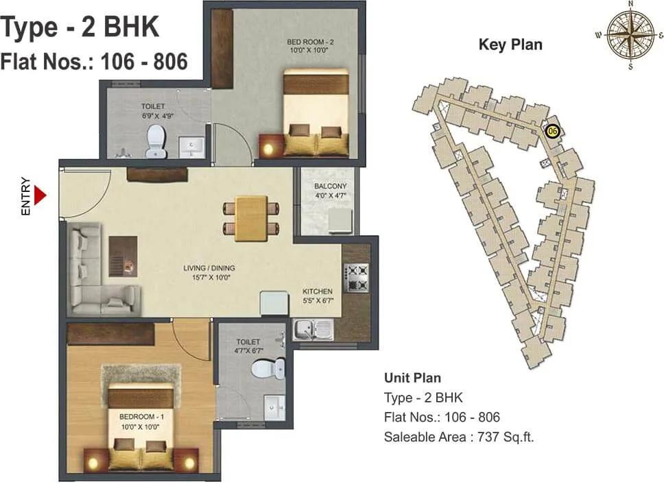 2 BHK - 737 - Sowparnika Pranathi