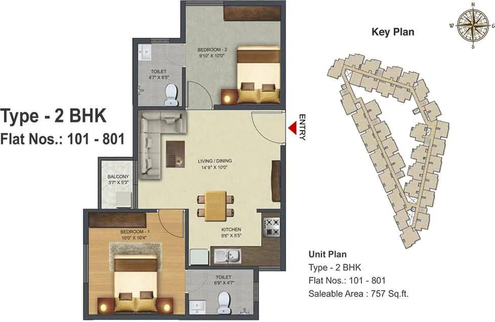 2 BHK - 757 - Sowparnika Pranathi