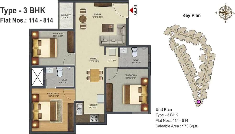 3 BHK - 973 - Sowparnika Pranathi
