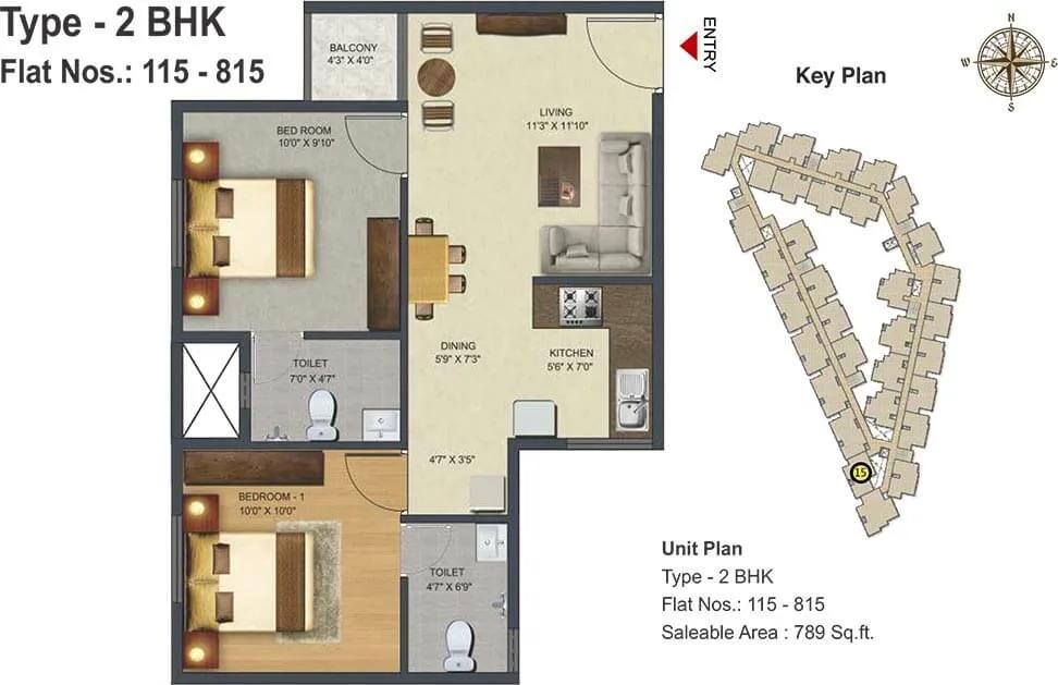 2 BHK - 789 - Sowparnika Pranathi