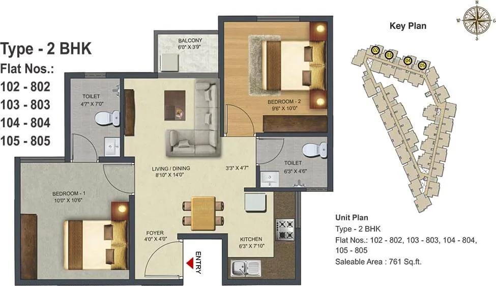 2 BHK - 761 - Sowparnika Pranathi