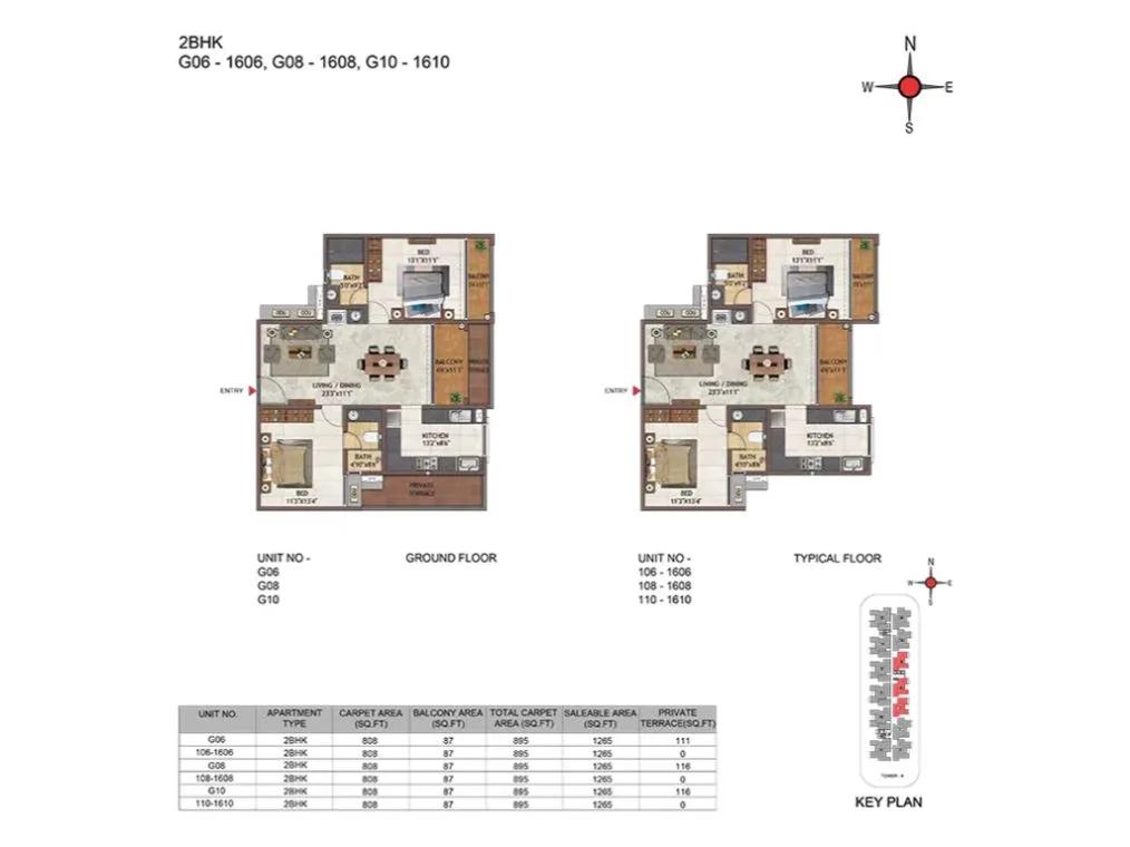 2BHK 1265 - Casagrand Casablanca