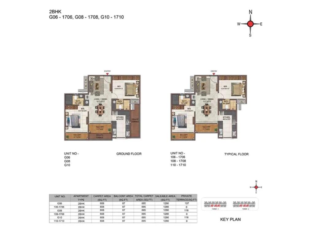 2BHK 1266 - Casagrand Casablanca
