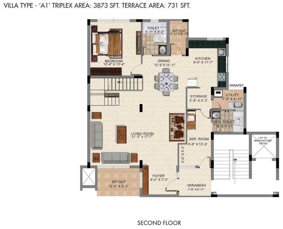 4 BHK – A1 – 3873 – 2nd – Valmark CityVille