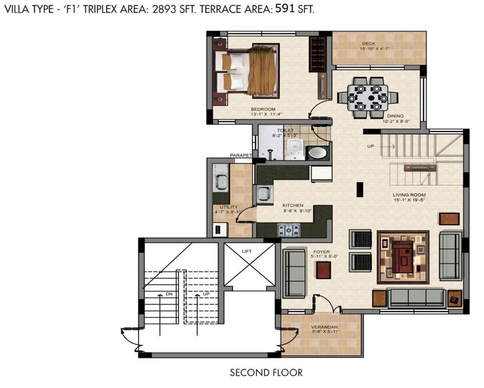 4 BHK – F1 – 2893 – 2nd – Valmark CityVille