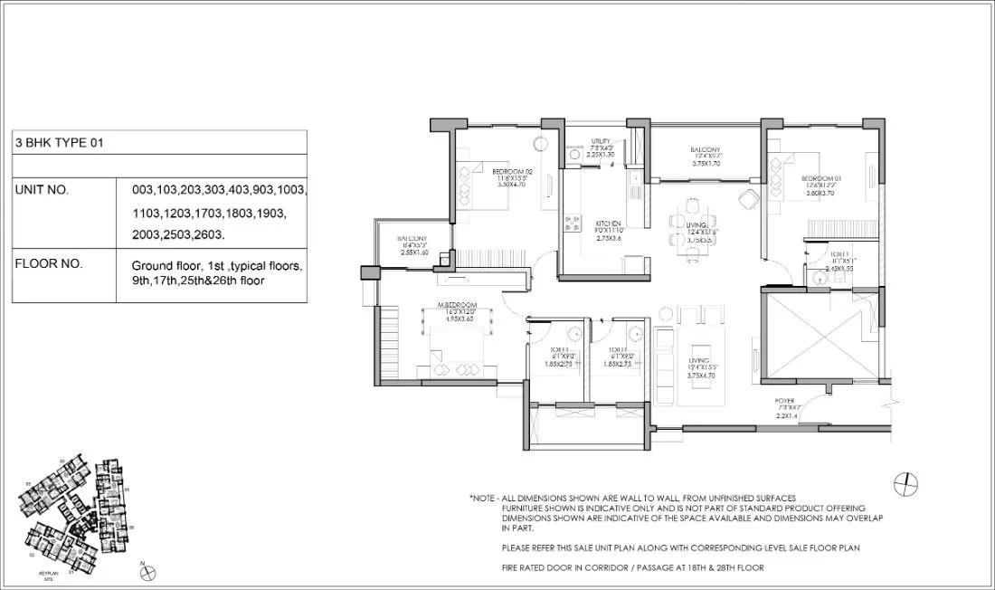 3bhk type1 shapoorji pallonji parkwest