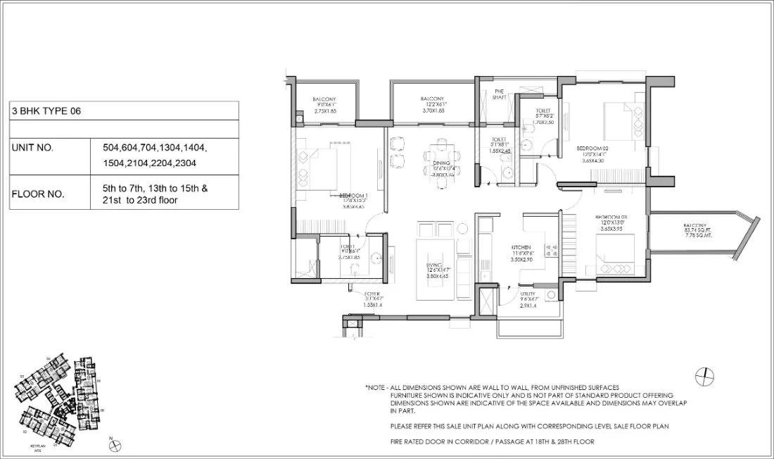 3bhk type6 shapoorji pallonji parkwest