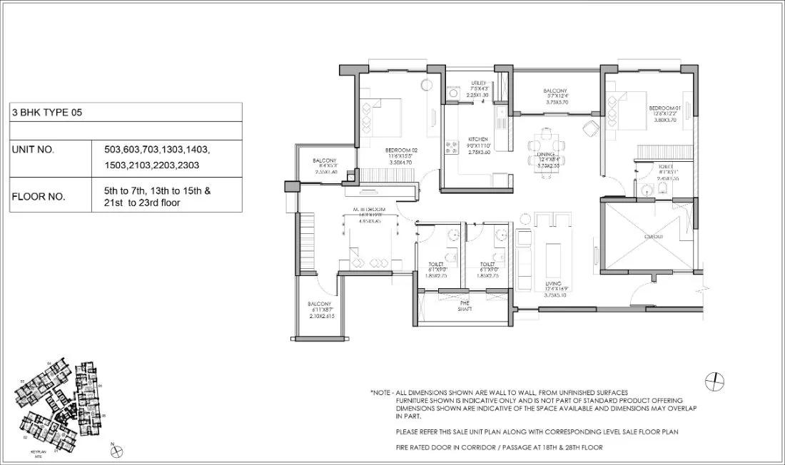 3bhk type5 shapoorji pallonji parkwest