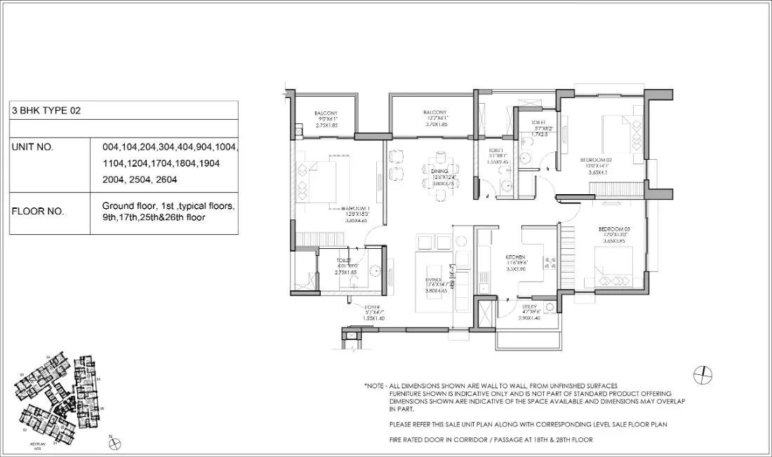 3bhk type2 shapoorji pallonji parkwest
