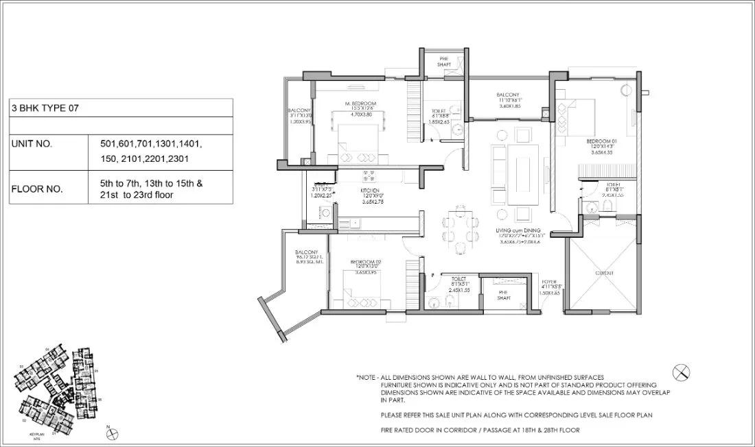 3bhk type7 shapoorji pallonji parkwest