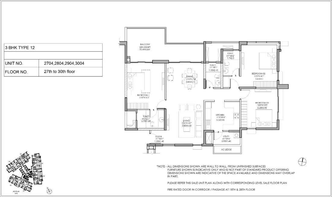 3bhk type12 shapoorji pallonji parkwest