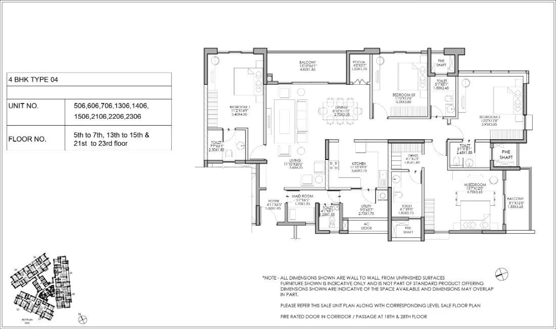 4bhk type4 shapoorji pallonji parkwest