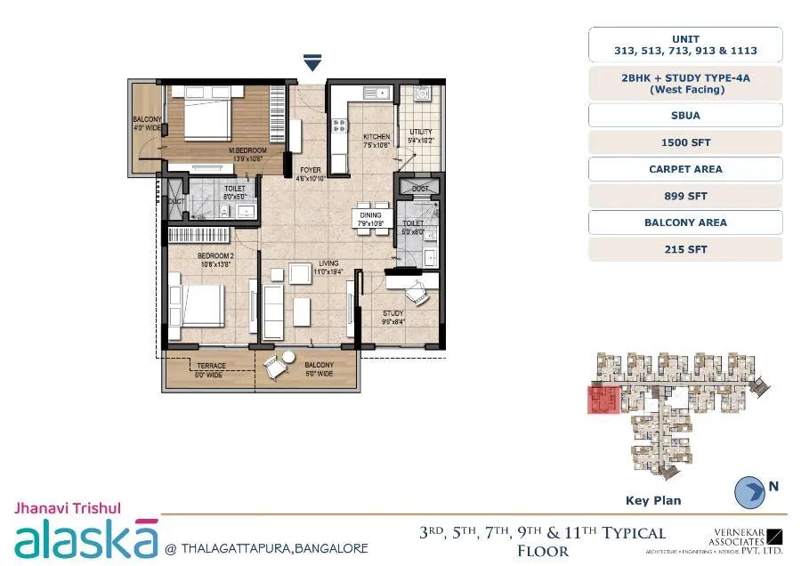 2BHK-Study 1500 - Jhanavi Trishul Alaska