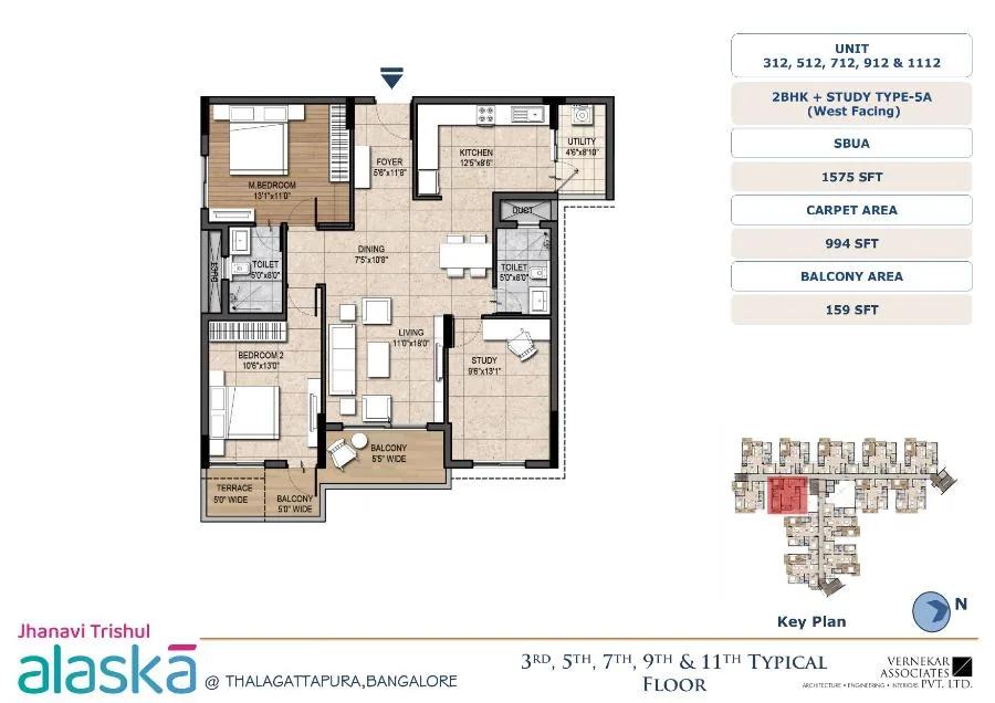 2BHK-Study 1575 - Jhanavi Trishul Alaska
