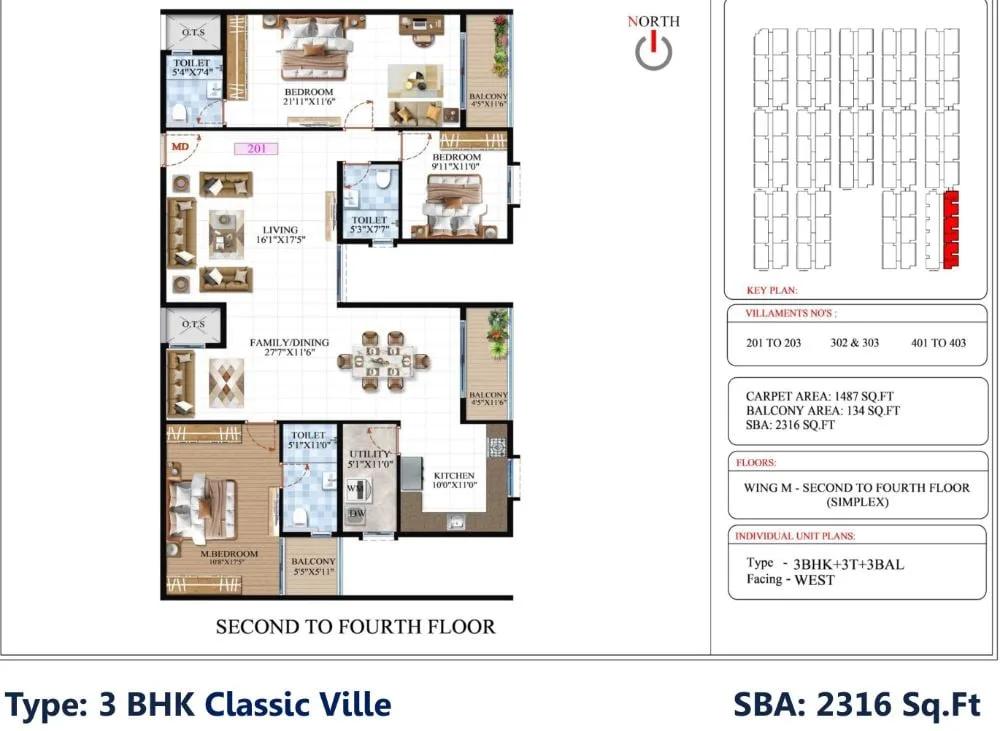 3BHK Classic 2316 - SBR Global Queensville