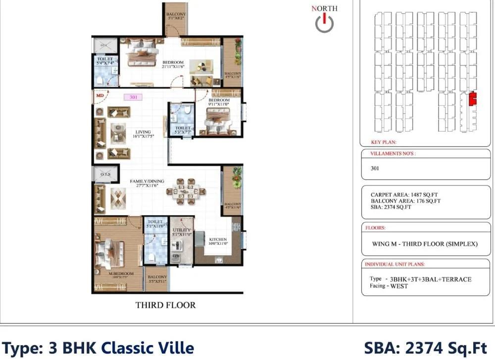 3BHK Classic 2374 - SBR Global Queensville