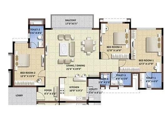 3BHK 2023 Purva Whitehall