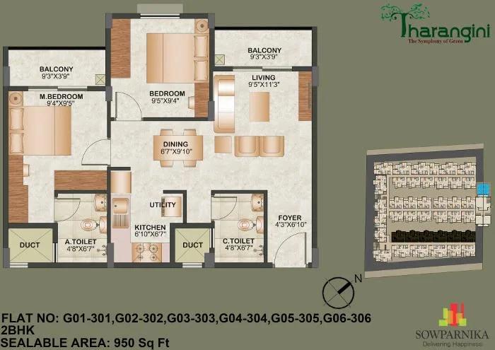 2-bhk-950-sowparnika-tharangini