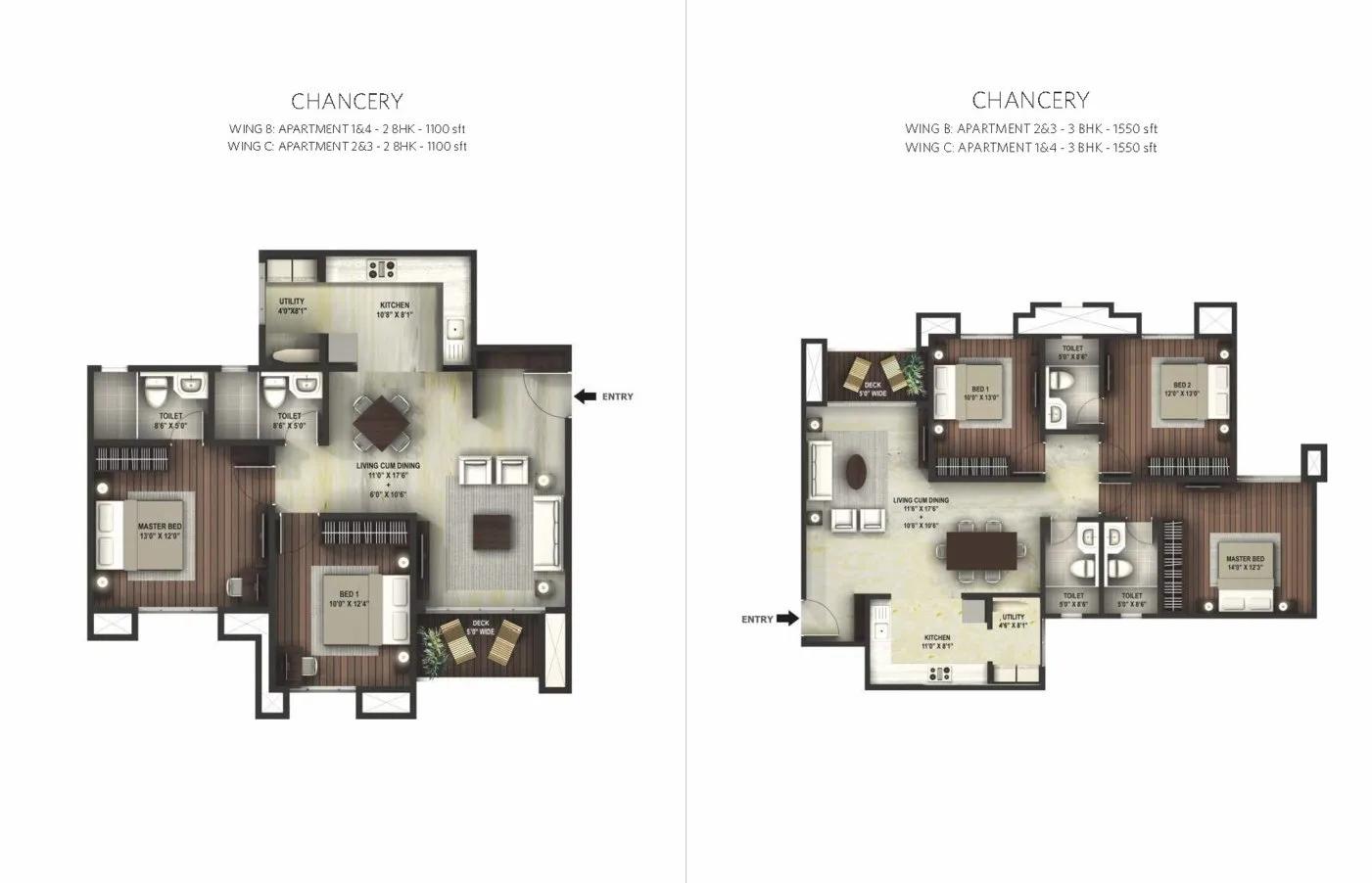 Chancery 3 BHK – 1550 – Hiranandani Devanahalli