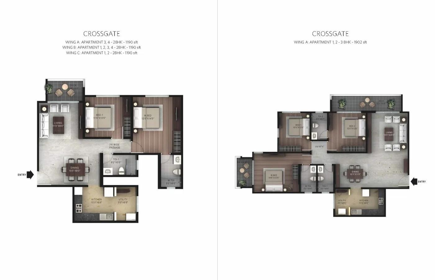 Crossgate 2 BHK – 1190 – Hiranandani Devanahalli