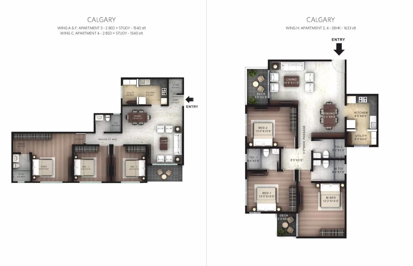 Calgary 3 BHK – 1633 – Hiranandani Devanahalli