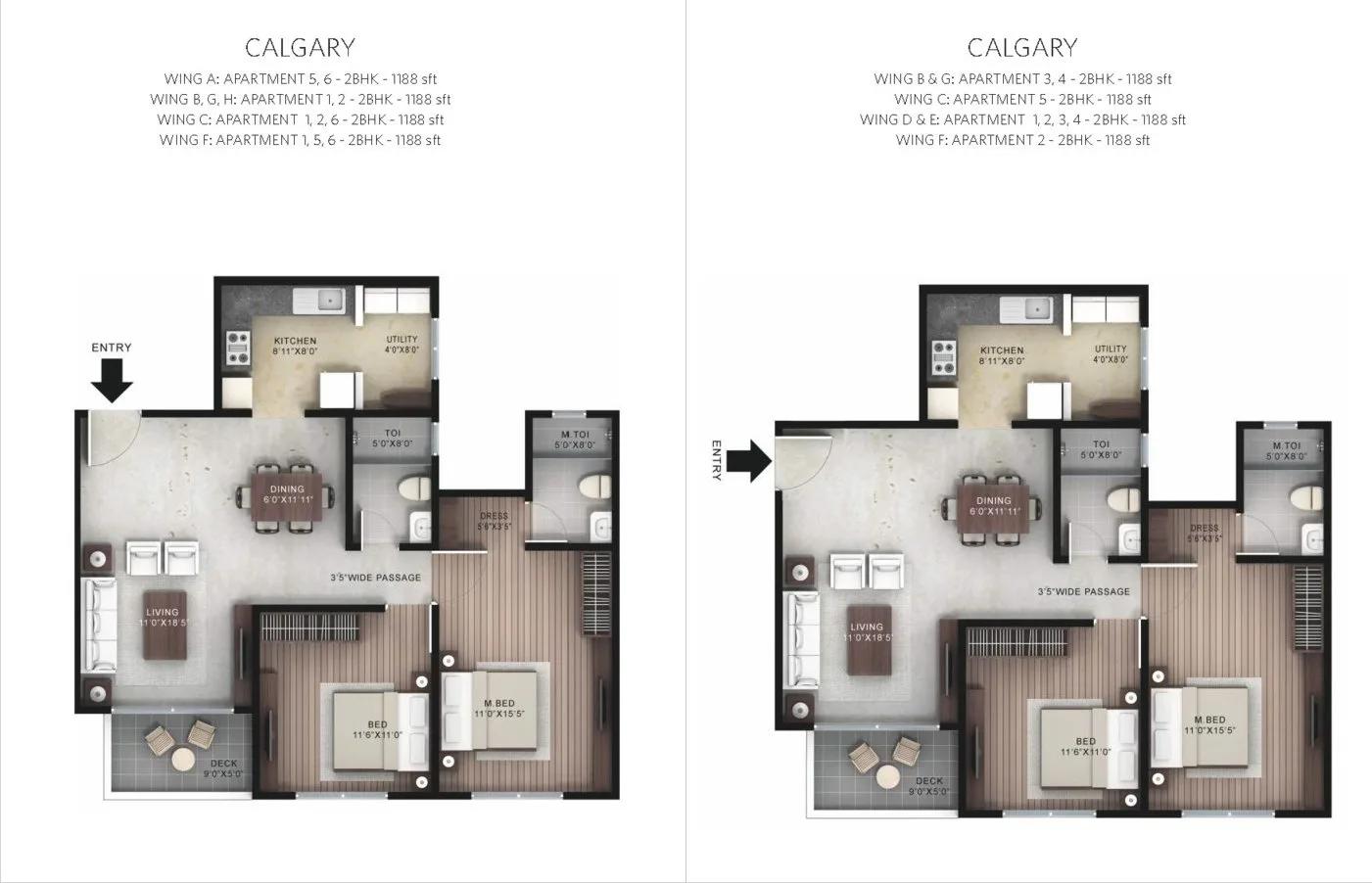 Calgary 2 BHK – 1188 – Hiranandani Devanahalli