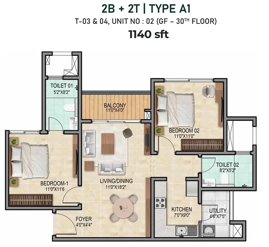 2bhk 1140 prestige city 3.0 prestige city the final chapter