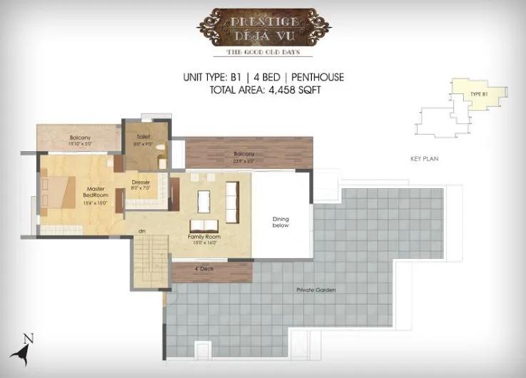 PHB1 – 4BHK – 4458 – Prestige Deja Vu