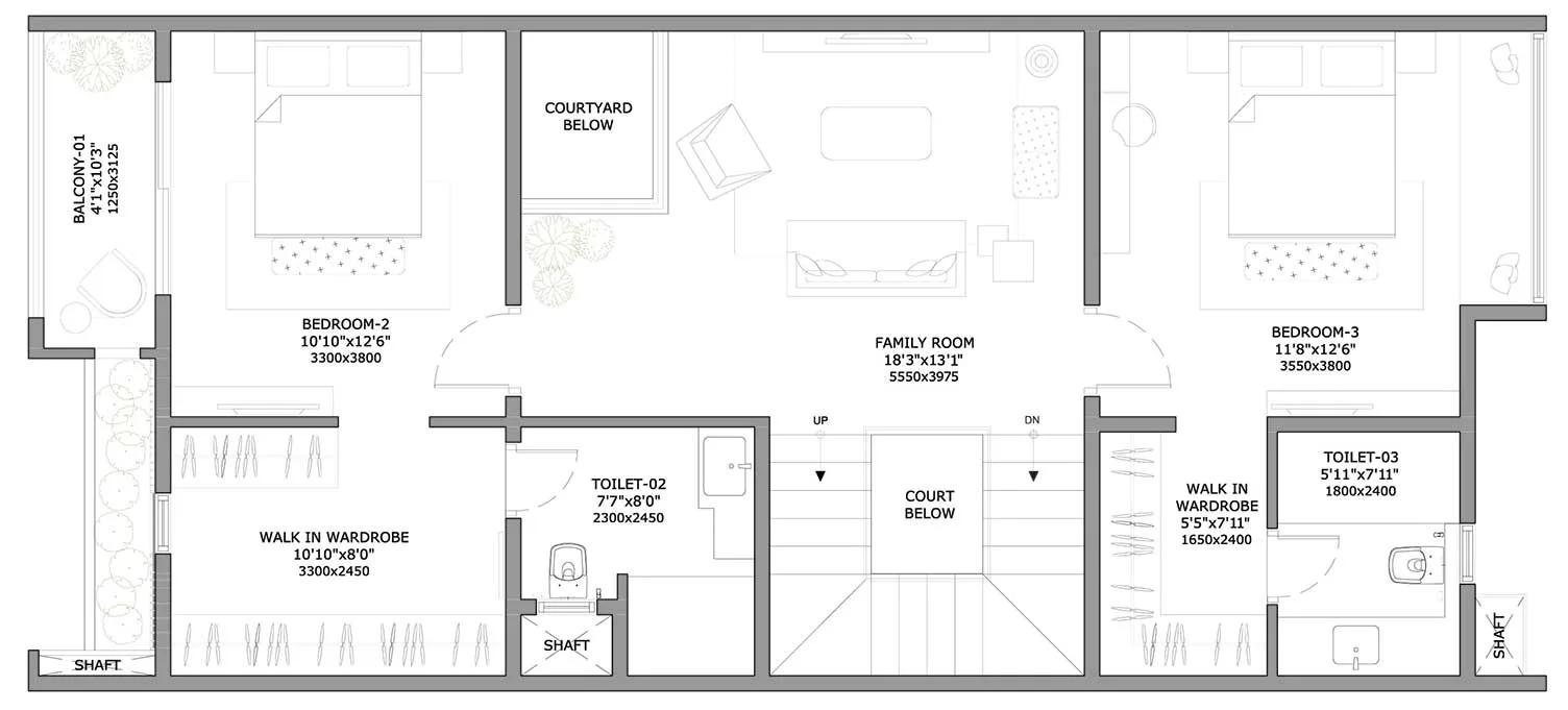 3 BHK (2182) First Floor – Assetz Soul & Soil