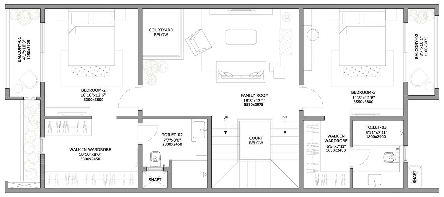 4 BHK (2460) First Floor – Assetz Soul & Soil