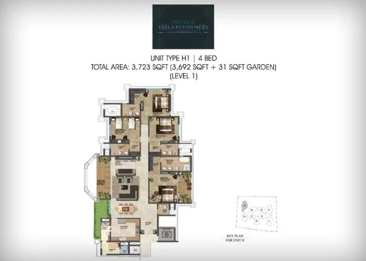 4BHK – 3723 – Prestige Leela Residences