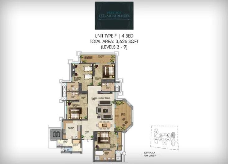 4BHK – 3626 – Prestige Leela Residences
