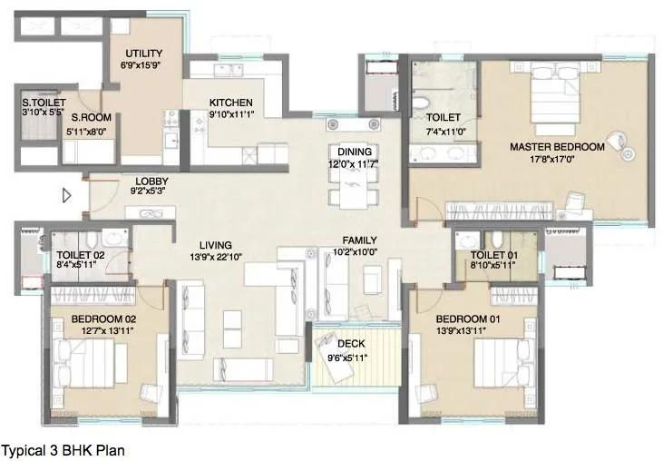 3 BHK – Embassy Pristine