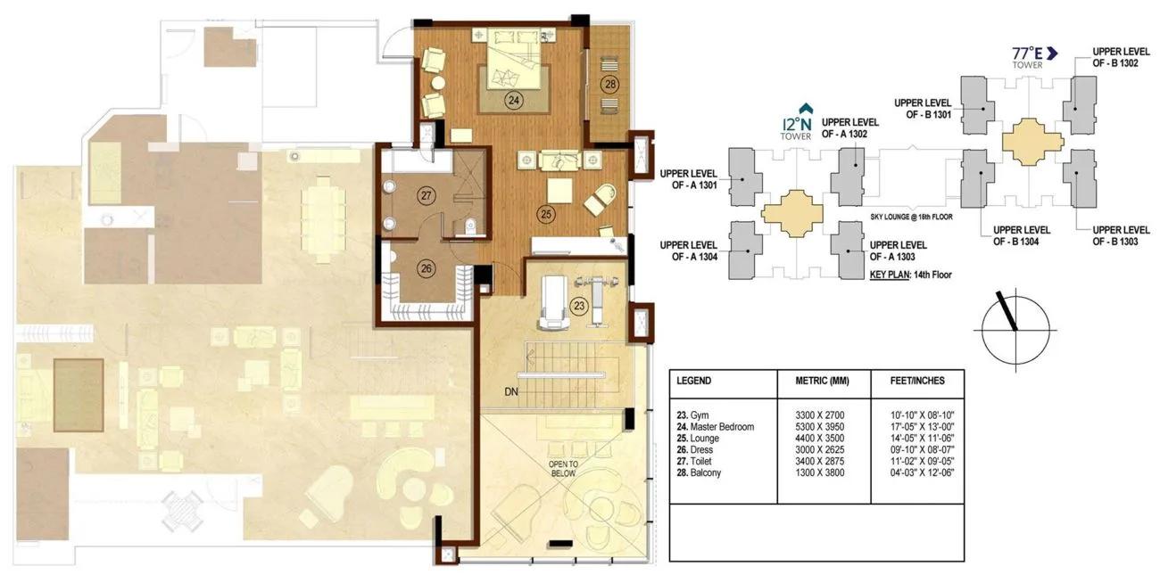 4 BHK Duplex + SR – 5654 – Upper Floor – RMZ Latitude