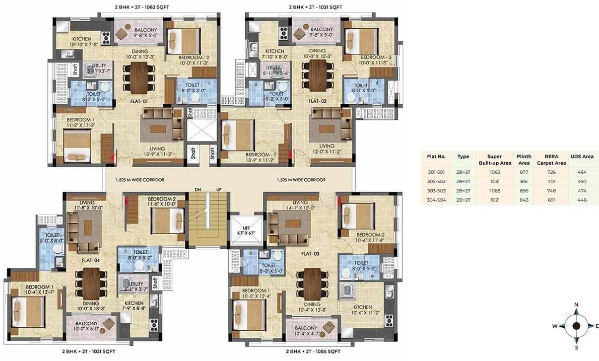 2 BHK + 2T - Radiance The Pride Pallavaram,
