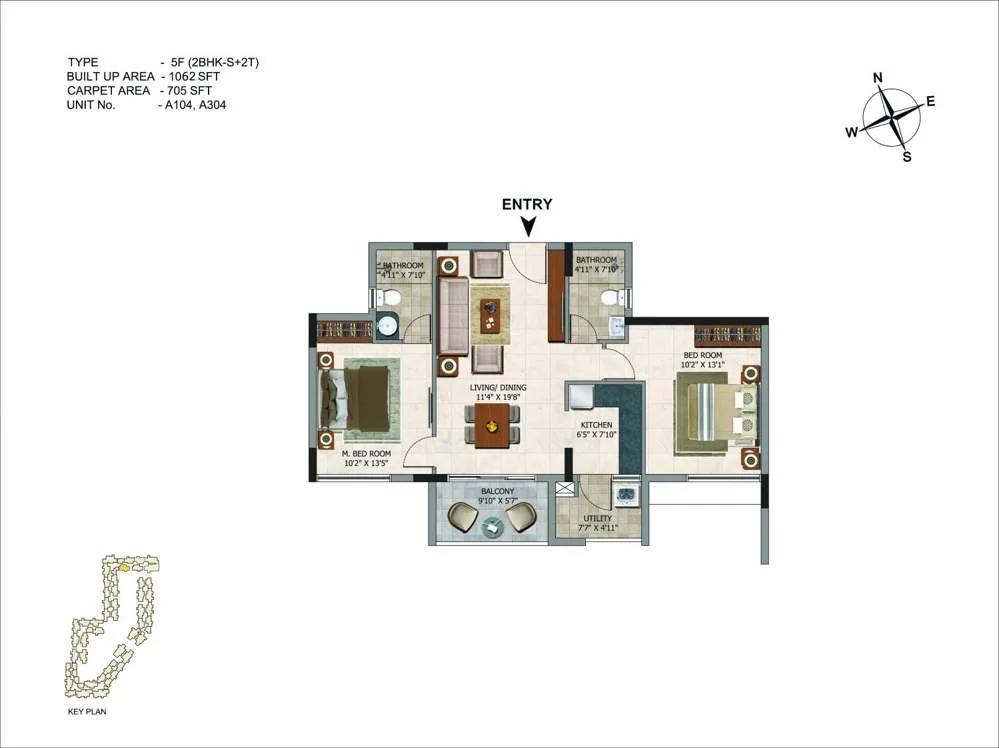 2 BHK - 1062 CasaGrand Royce