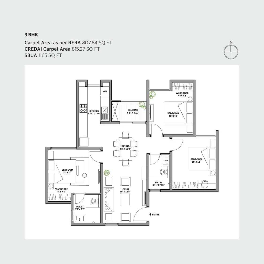 Assetz Canvas And Cove Floor Plan - 3 BHK