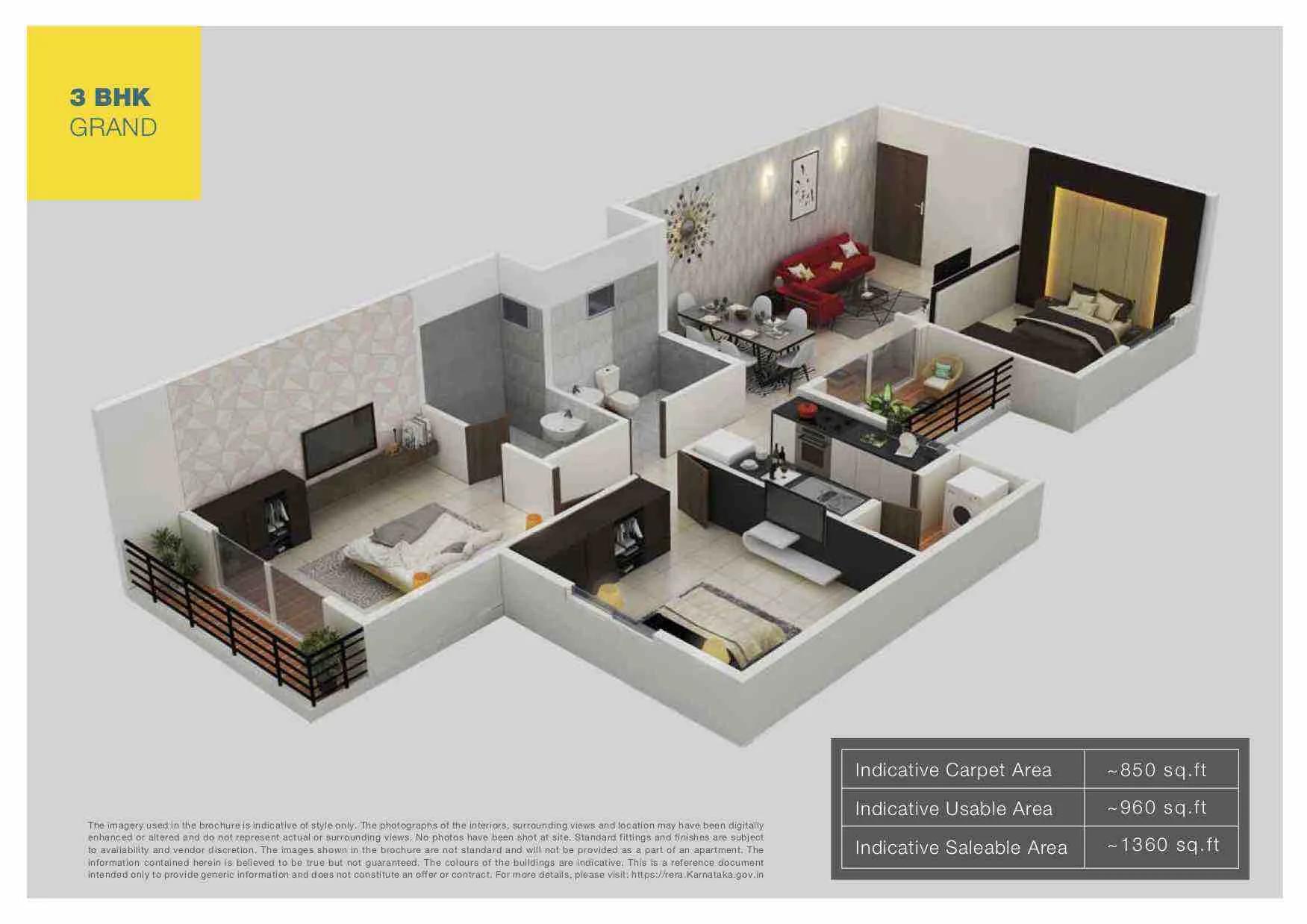 Provident Northern Destiny 3 BHK Grand Plan