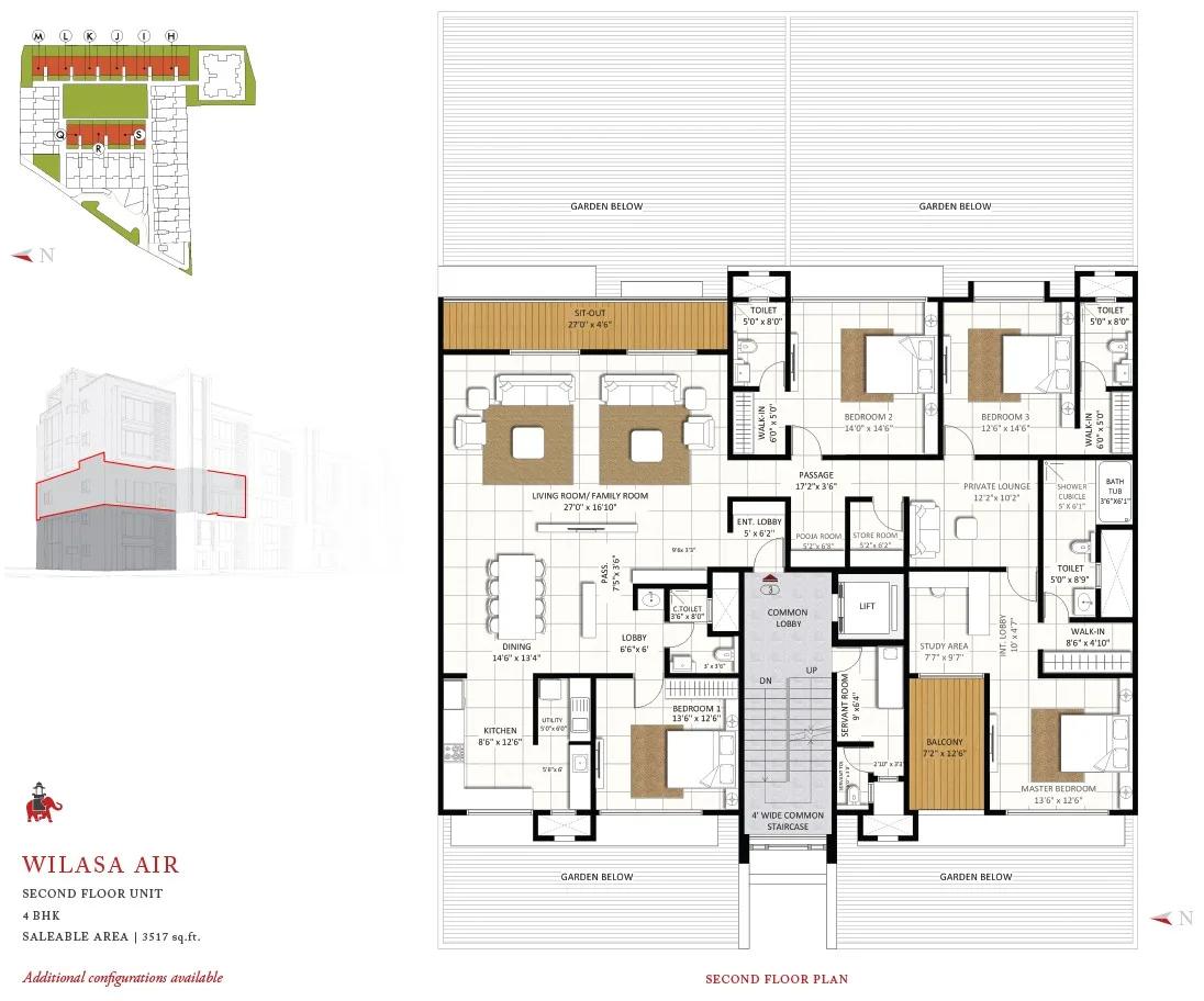 4 BHK – 3517 – Second – Pride Wilasa